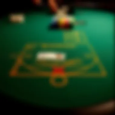 Blackjack Table Layout Detailed layout of a blackjack table illustrating betting areas