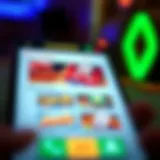 Visual representation of a mobile gambling app interface