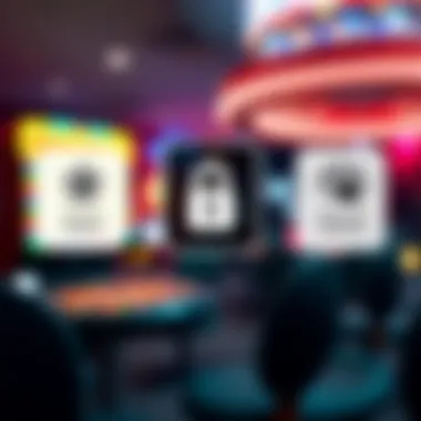 Graphic showcasing security features of gambling apps