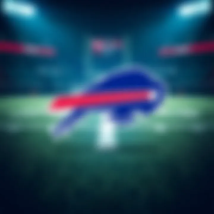 Buffalo Bills Logo on the Field Buffalo Bills logo displayed prominently against a football field background