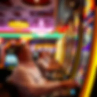 A player enjoying a winning moment on a slot machine