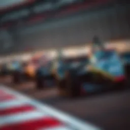 IndyCar race showing cars in action on track