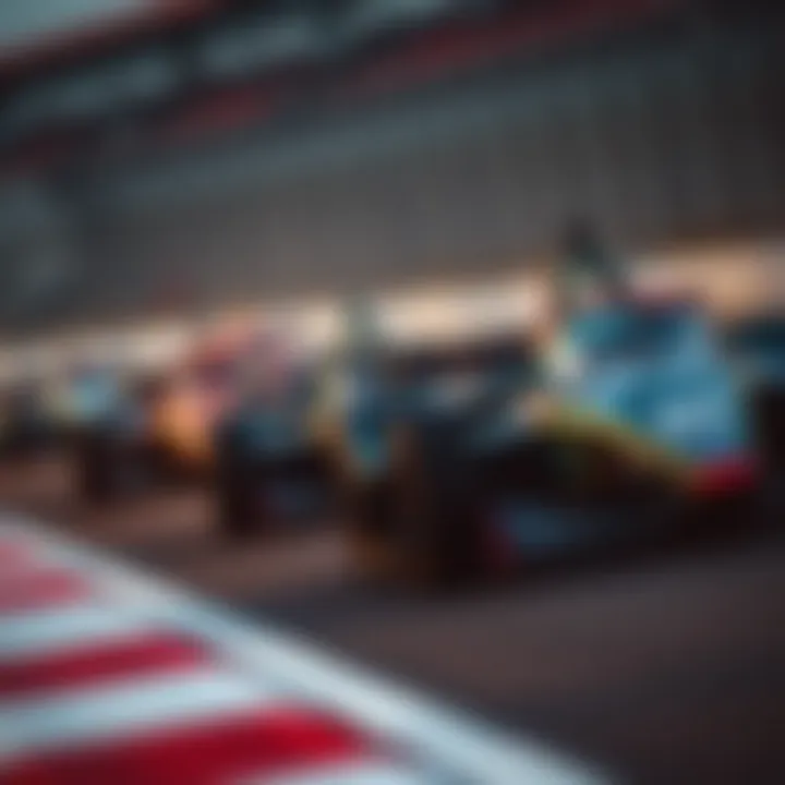 IndyCar race showing cars in action on track