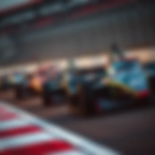 Exciting IndyCar Race Dynamics IndyCar race showing cars in action on track