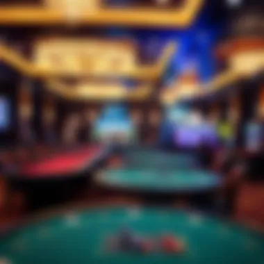 Luxurious Interior of Blackdiamond Casino Interior view of Blackdiamond Casino showcasing gaming tables