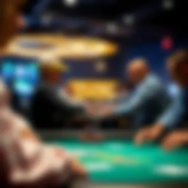 Intense Poker Action at Blackdiamond High-stakes poker game in progress at Blackdiamond Casino