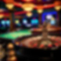 An elegant roulette wheel in a casino setting