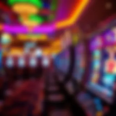 A vibrant casino scene depicting the excitement of slot gaming and potential returns
