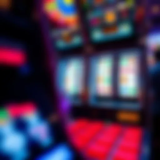 A close-up of a modern slot machine interface with digital displays