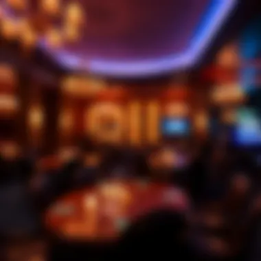 Mood lighting creating an enticing atmosphere for a casino party
