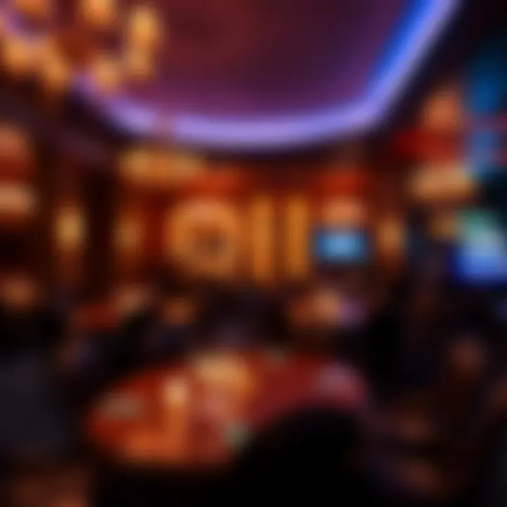 Mood lighting creating an enticing atmosphere for a casino party