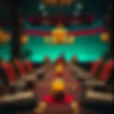 Lavish Casino Royale Table Setting Elegant casino-themed table setting with rich colors and luxurious decor