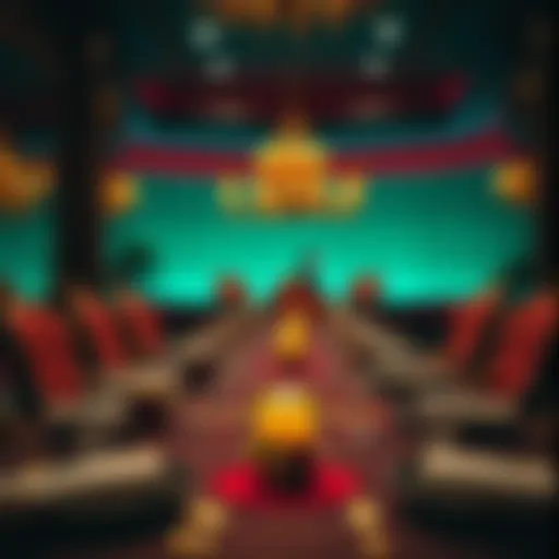 Lavish Casino Royale Table Setting Elegant casino-themed table setting with rich colors and luxurious decor