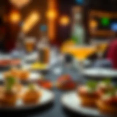 Exquisite Dining Experience for Casino Enthusiasts Gourmet appetizers and cocktails presented at a casino event