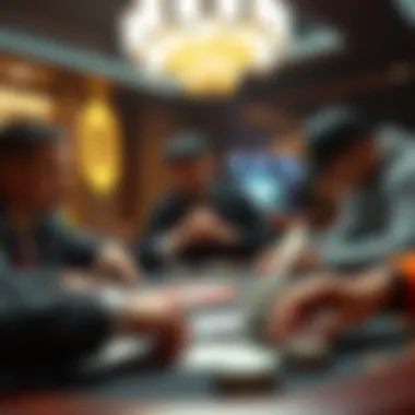 Visual representation of a dynamic gameplay in a Chinese poker app