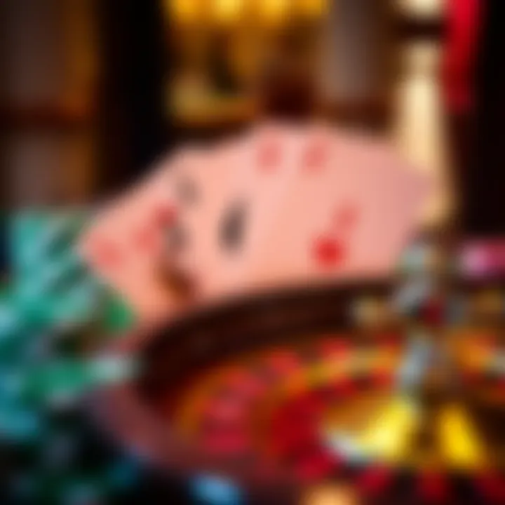 Creative casino invitation design featuring playing cards and roulette wheel