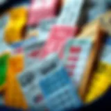 A visually captivating array of lottery tickets showcasing diversity