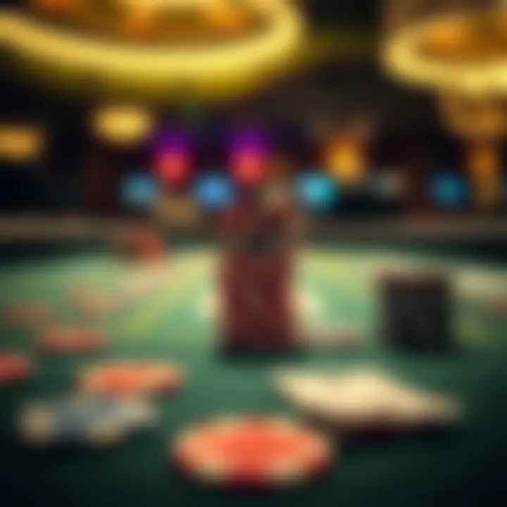 Chips stacked on a blackjack table