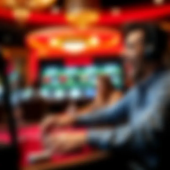 An enthusiastic player enjoying online poker