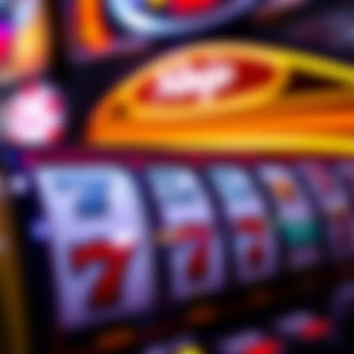 Close-up of winning combinations on a slot game