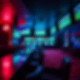 Inside Barstool Sportsbook Interior view of Barstool Sportsbook showcasing screens and seating