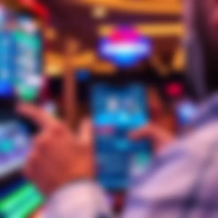 Navigating the App Interface User navigating the BetAmerica Com app interface