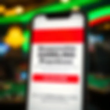 A responsible gambling message displayed on a betting app screen