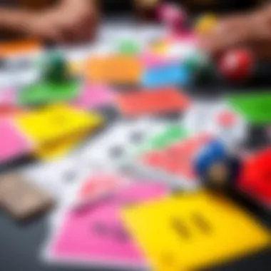 Diverse Bingo Cards for Social Play Colorful bingo cards spread out on a table