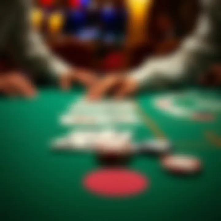 Close-up of a strategically placed bet