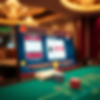 Digital interface of online blackjack game