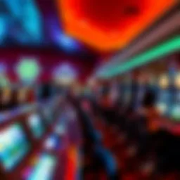 Vibrant casino floor showcasing various gaming tables