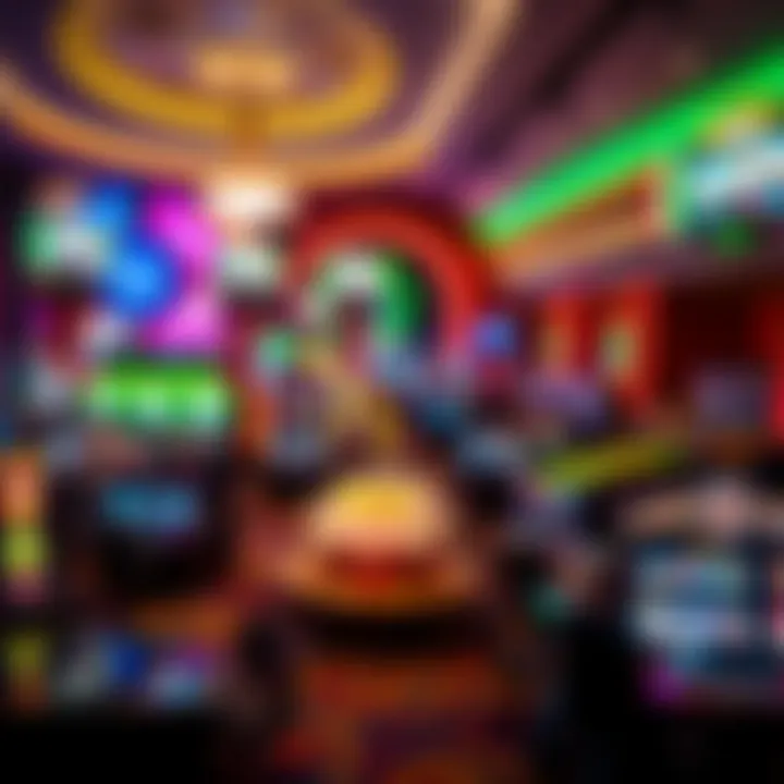Panoramic view of the casino's bustling atmosphere filled with excitement and energy