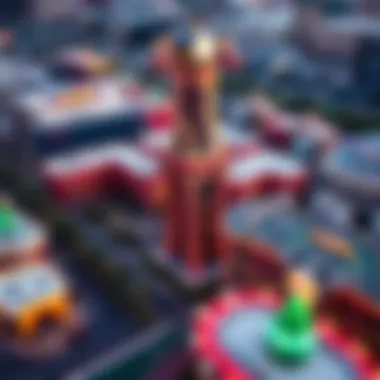 Aerial view of a vibrant casino complex in Dallas showcasing its grandeur and architectural design