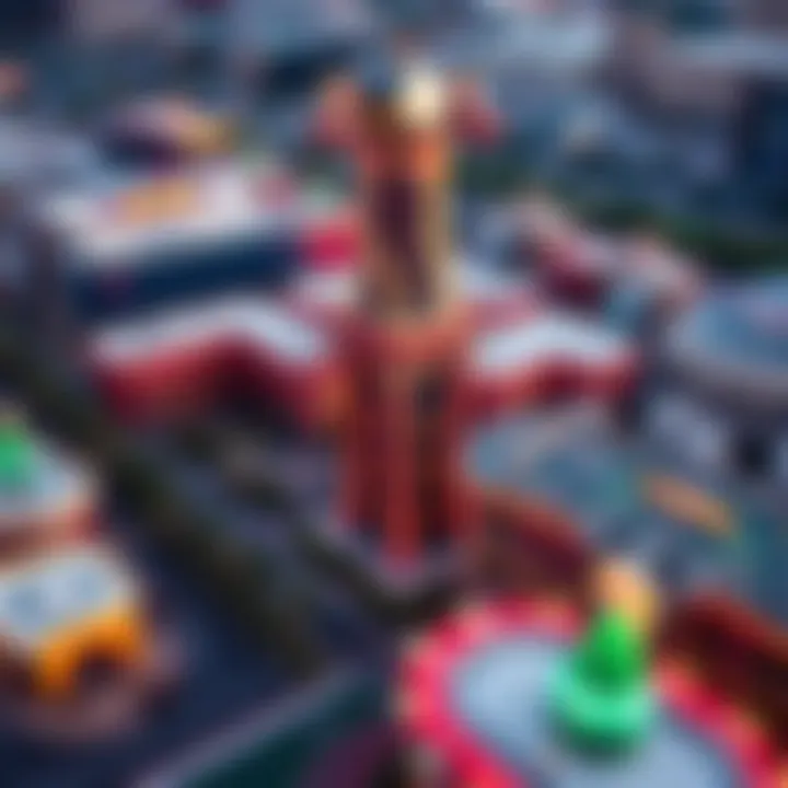 Aerial view of a vibrant casino complex in Dallas showcasing its grandeur and architectural design