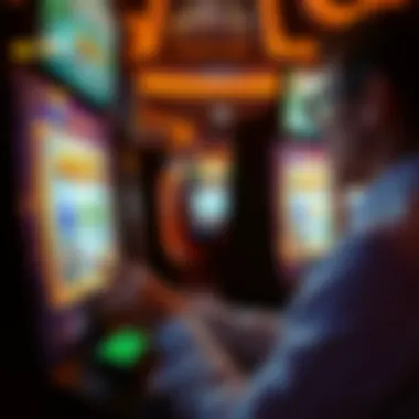 Player engaging with an online Aztec-themed slot game interface