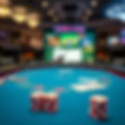 Virtual poker table interface displaying popular game features