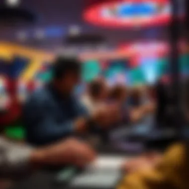 Visual representation of mobile gaming experiences leading to financial gain