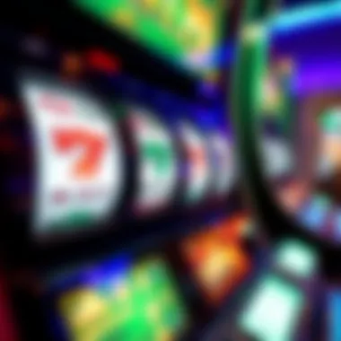 Close-up view of Green Machine slot machine interface