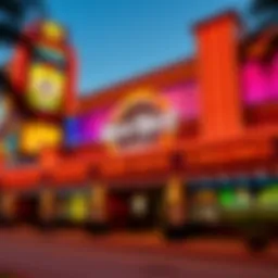 Exterior view of Hard Rock Casino with vibrant signage