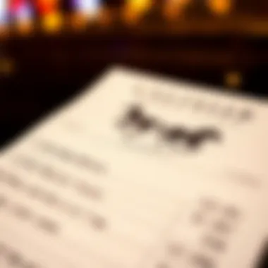 Close-Up of a Horse Racing Bet Slip Detailed close-up of a horse racing bet slip