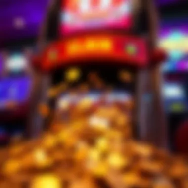 Illustration of coins overflowing from a slot machine