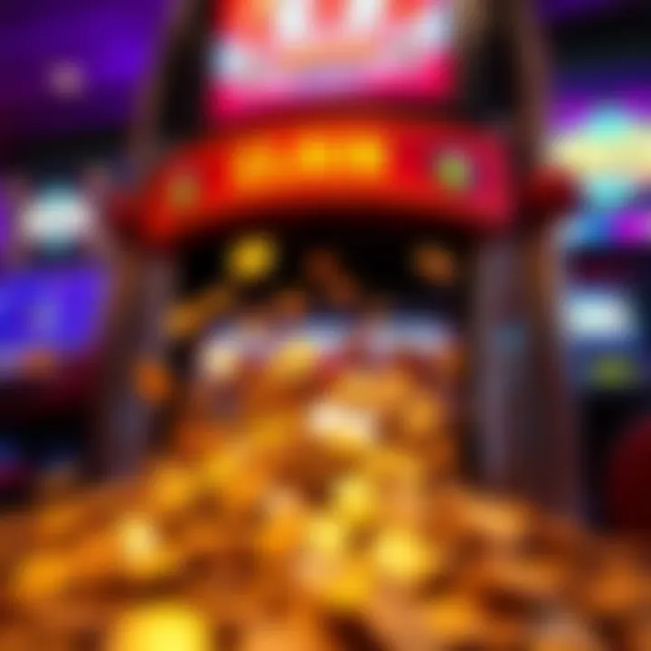 Illustration of coins overflowing from a slot machine