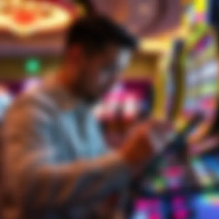 Player analyzing strategies on a digital tablet