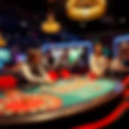 A captivating live casino table with a dealer