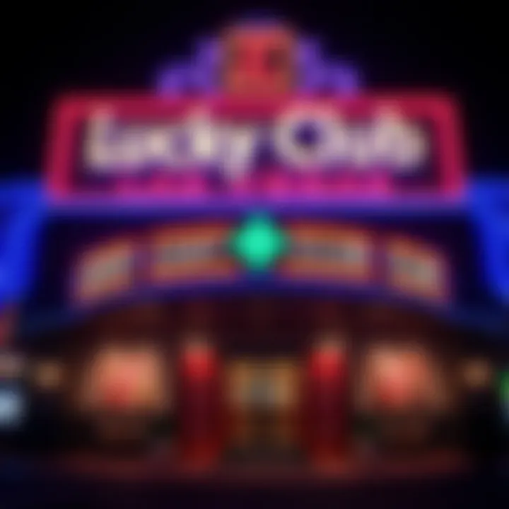 Exterior view of Lucky Club Las Vegas showcasing its vibrant entrance