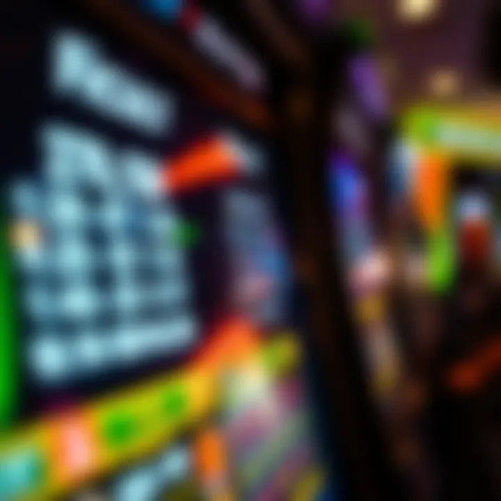 Close-up of a scratch ticket scanner display showing results