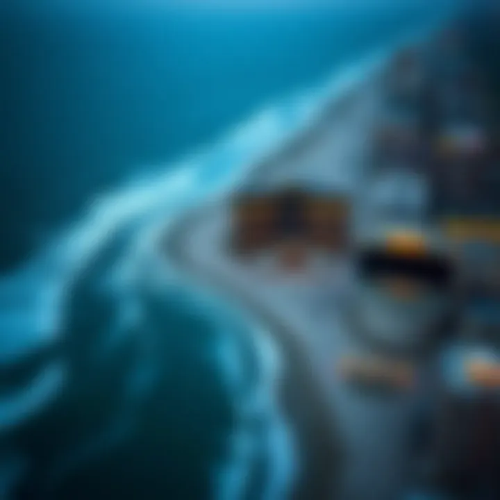 Aerial shot of the Atlantic City coastline highlighting the casino's location