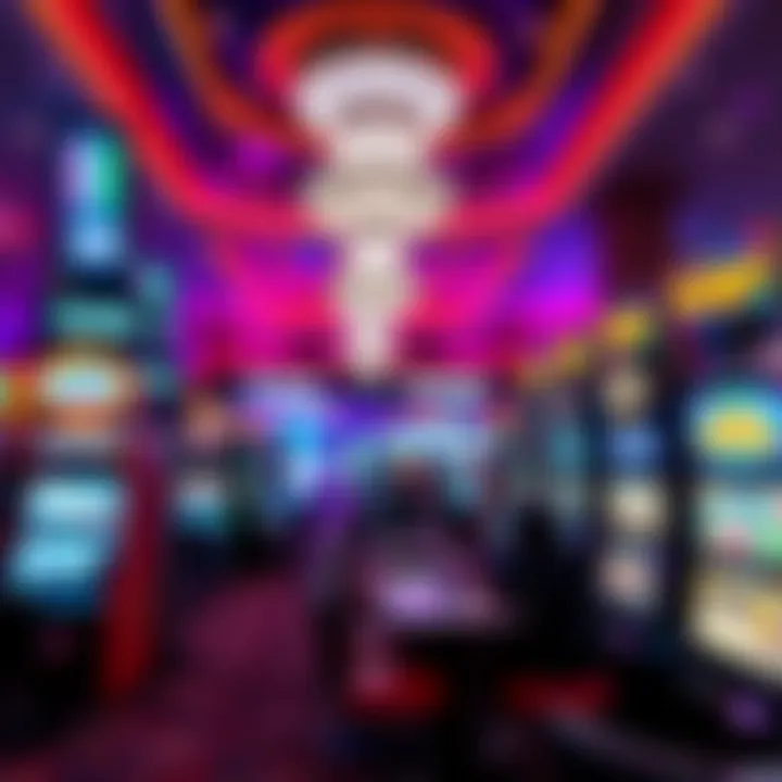 Inside view of the gaming floor filled with vibrant slot machines and table games