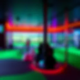 Vibrant Top Golf venue featuring dynamic golf bays