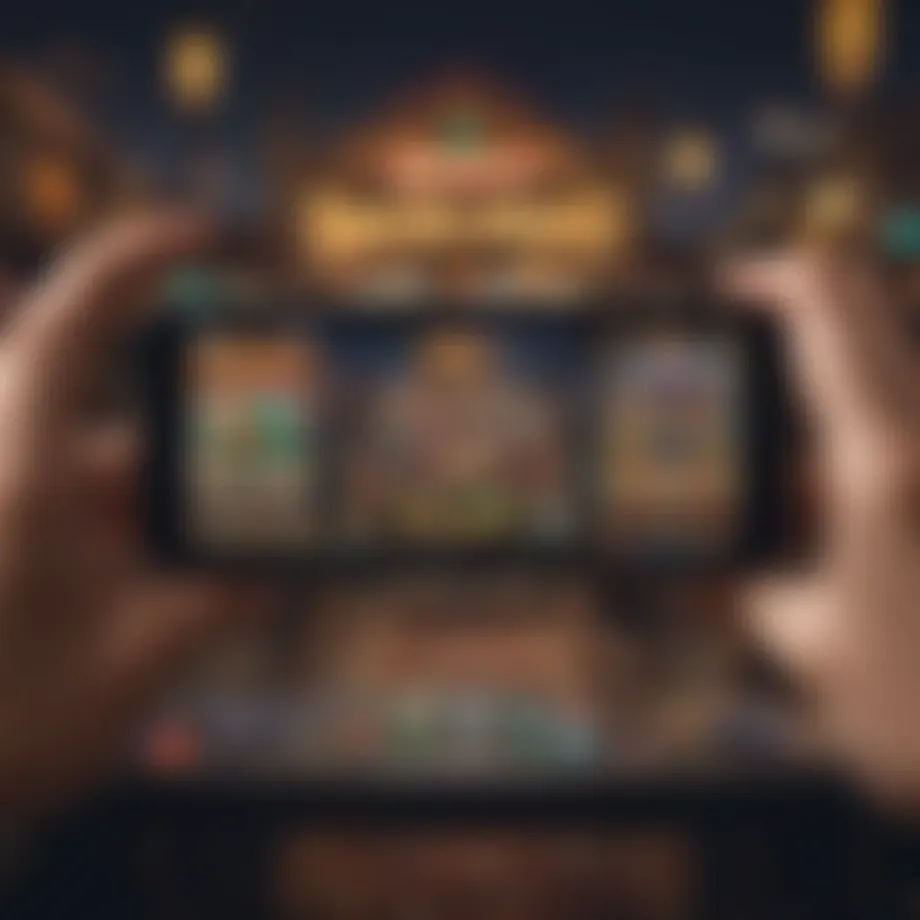 Mohegan Mobile platform interface showcasing a variety of games